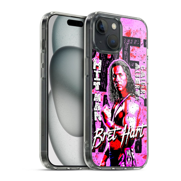WWE Bret Hart Graphics Soft Gel Case for Apple iPhone 15 & MagSafe