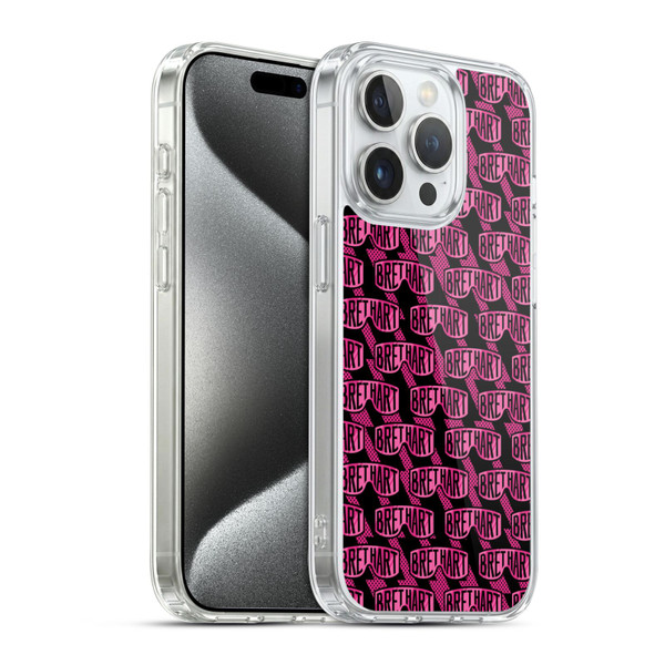 WWE Bret Hart Pattern Soft Gel Case for Apple iPhone 15 Pro & MagSafe