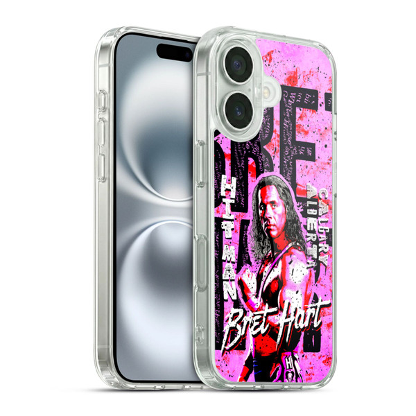 WWE Bret Hart Graphics Soft Gel Case for Apple iPhone 16 & MagSafe