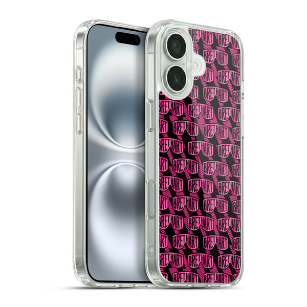 WWE Bret Hart Pattern Soft Gel Case for Apple iPhone 16 Plus & MagSafe