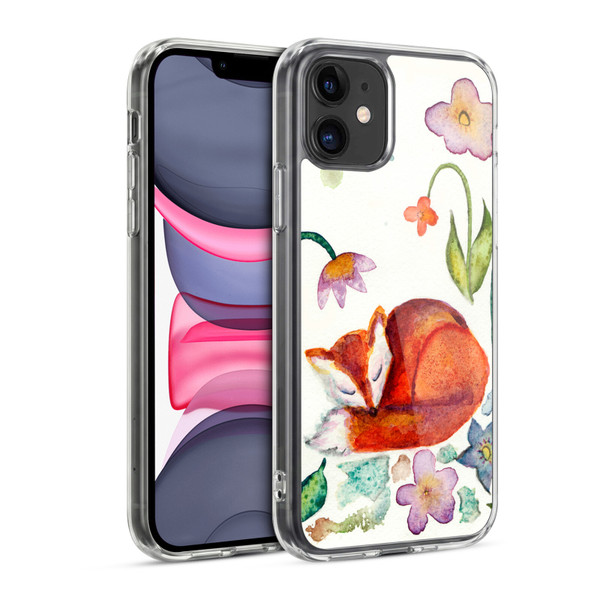 Wyanne Animals Fox Napping In The Garden Soft Gel Case for Apple iPhone 11
