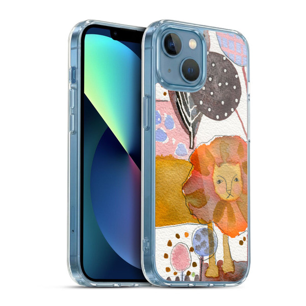 Wyanne Animals Watercolour Lion Soft Gel Case for Apple iPhone 13 Mini & MagSafe