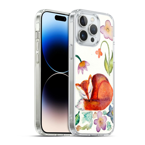 Wyanne Animals Fox Napping In The Garden Soft Gel Case for Apple iPhone 14 Pro Max & MagSafe