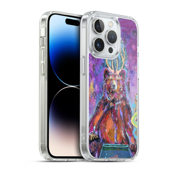 Wyanne Animals Bear with Antlers Soft Gel Case for Apple iPhone 14 Pro & MagSafe