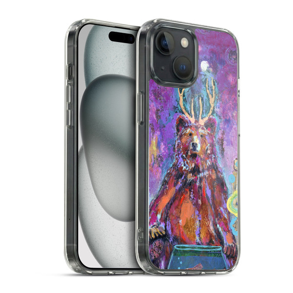 Wyanne Animals Bear with Antlers Soft Gel Case for Apple iPhone 15 & MagSafe