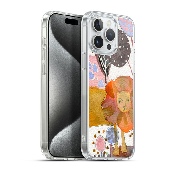 Wyanne Animals Watercolour Lion Soft Gel Case for Apple iPhone 15 Pro Max & MagSafe
