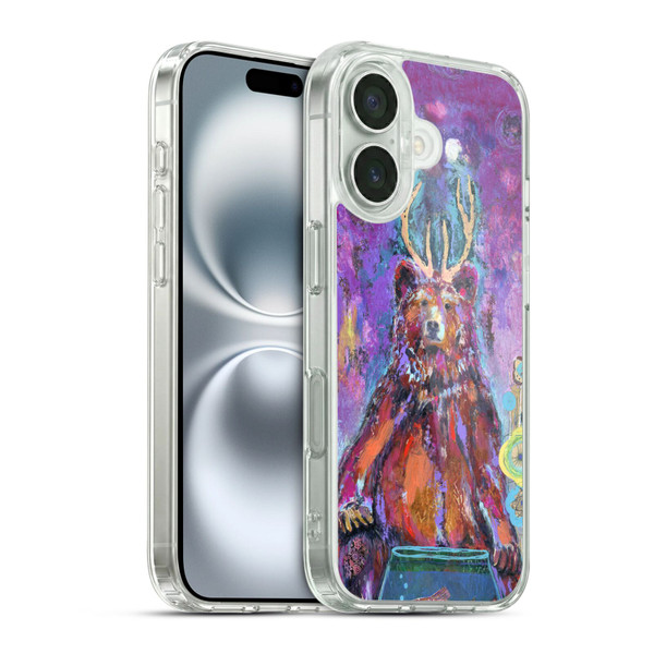 Wyanne Animals Bear with Antlers Soft Gel Case for Apple iPhone 16 & MagSafe