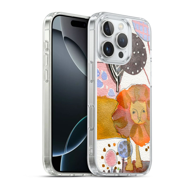 Wyanne Animals Watercolour Lion Soft Gel Case for Apple iPhone 16 Pro & MagSafe