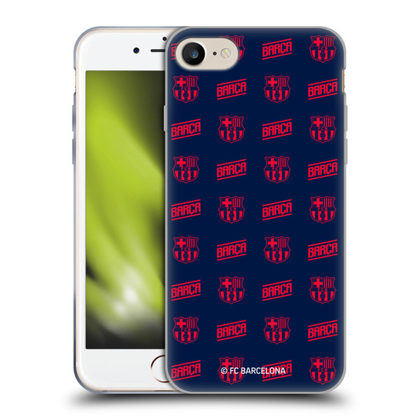 FC Barcelona Graphics Crest Pattern Soft Gel Case for Apple iPhone 7 / 8 / SE 2020 & 2022 & MagSafe