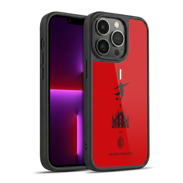 AC Milan Crest Patterns Red Gel Armour Case For Apple iPhone 13 Pro