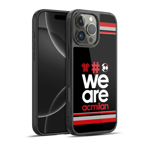 AC Milan Crest Stripes 2 Gel Armour Case For Apple iPhone 16 Pro Max