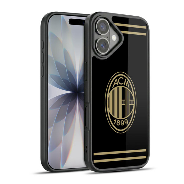 AC Milan Crest Black And Gold Gel Armour Case For Apple iPhone 17