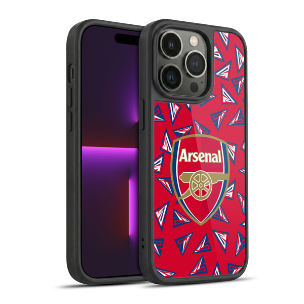 Arsenal FC Logos Geometric Pattern Gel Armour Case For Apple iPhone 14 Pro