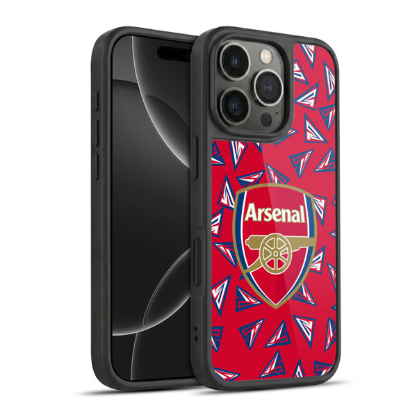 Arsenal FC Logos Geometric Pattern Gel Armour Case For Apple iPhone 16 Pro