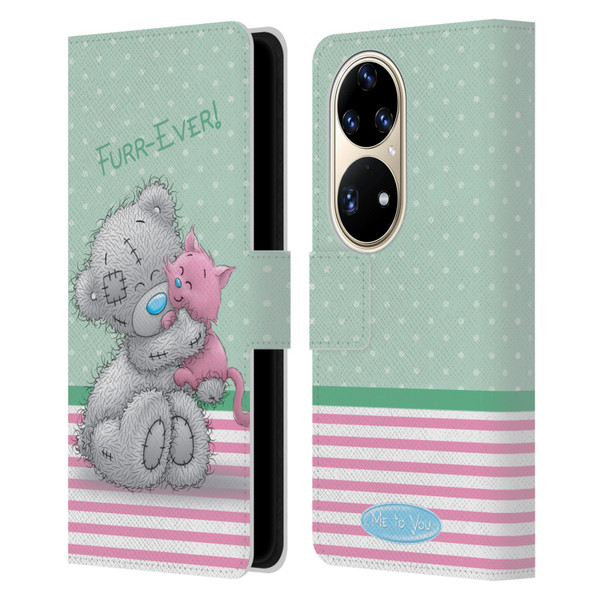 Me To You Classic Tatty Teddy Cat Pet Leather Book Wallet Case Cover For Huawei P50 Pro