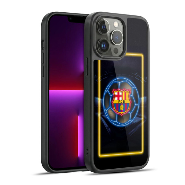 FC Barcelona Neon Logo Gel Armour Case For Apple iPhone 13 Pro Max