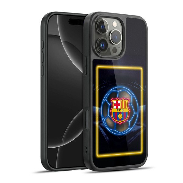 FC Barcelona Neon Logo Gel Armour Case For Apple iPhone 16 Pro Max