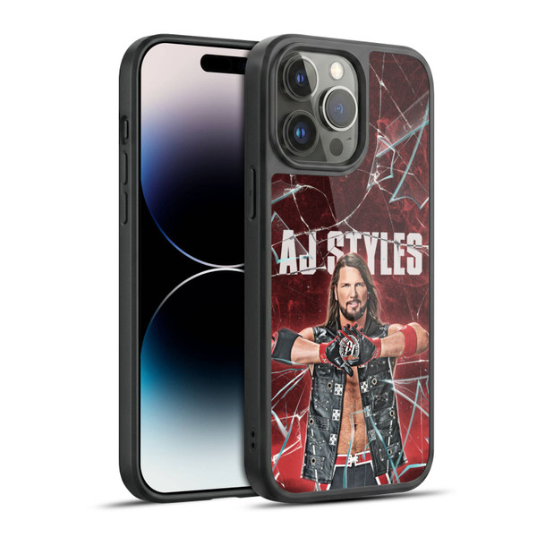 WWE Aj Styles Shattered Glass Gel Armour Case For Apple iPhone 14 Pro Max