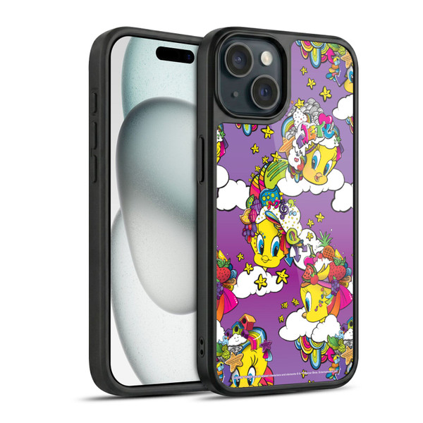 Looney Tunes Patterns Tweety Purple Gel Armour Case For Apple iPhone 15