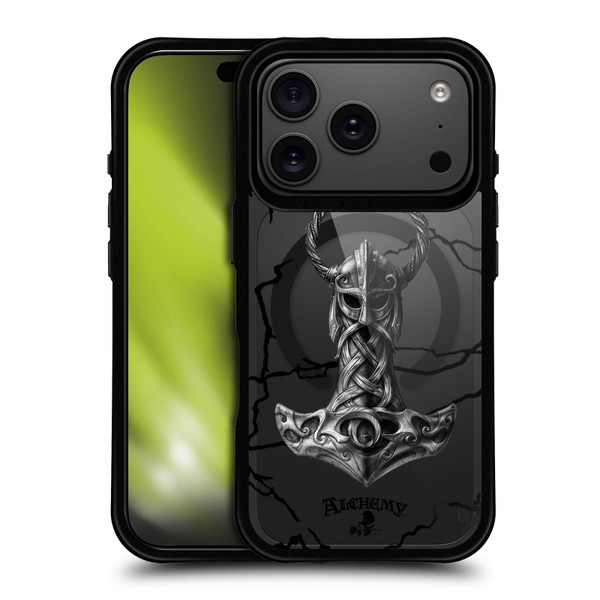 Alchemy Gothic Gothic Art Mjolnir Hammer BLACK SHOCKPROOF BUMPER CASE COMPATIBLE WITH Apple iPhone 17 Pro & MAGSAFE