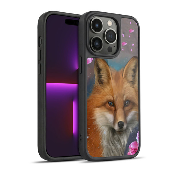 Ash Evans Animals Fox Peonies Gel Armour Case For Apple iPhone 14 Pro