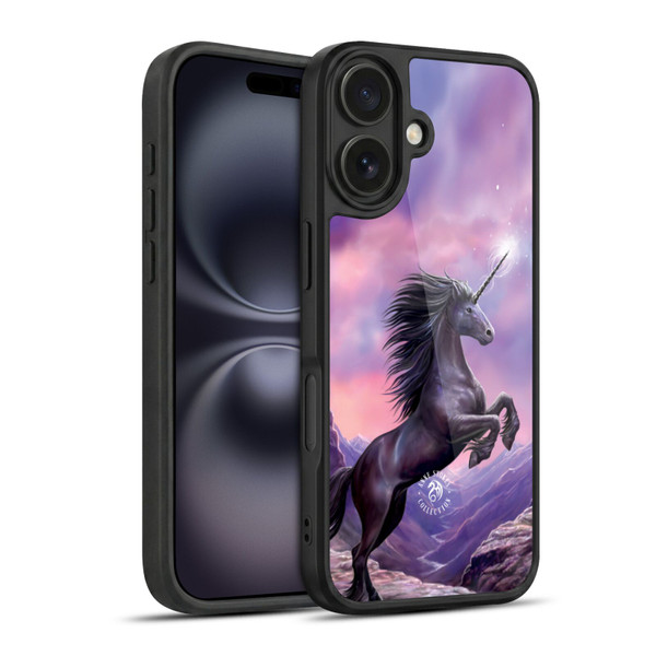 Anne Stokes Mythical Creatures Black Unicorn Gel Armour Case For Apple iPhone 16