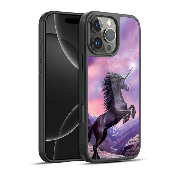 Anne Stokes Mythical Creatures Black Unicorn Gel Armour Case For Apple iPhone 16 Pro Max