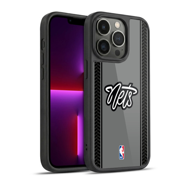 NBA Brooklyn Nets Logo Gray Design Gel Armour Case For Apple iPhone 13 Pro