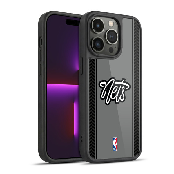 NBA Brooklyn Nets Logo Gray Design Gel Armour Case For Apple iPhone 14 Pro