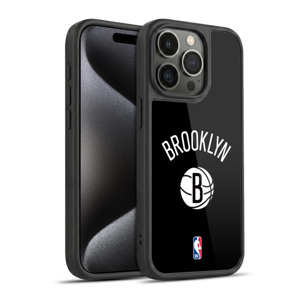 NBA Brooklyn Nets Logo Black Design Gel Armour Case For Apple iPhone 15 Pro