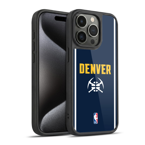 NBA Denver Nuggets Logo Midnight Blue Design Gel Armour Case For Apple iPhone 15 Pro