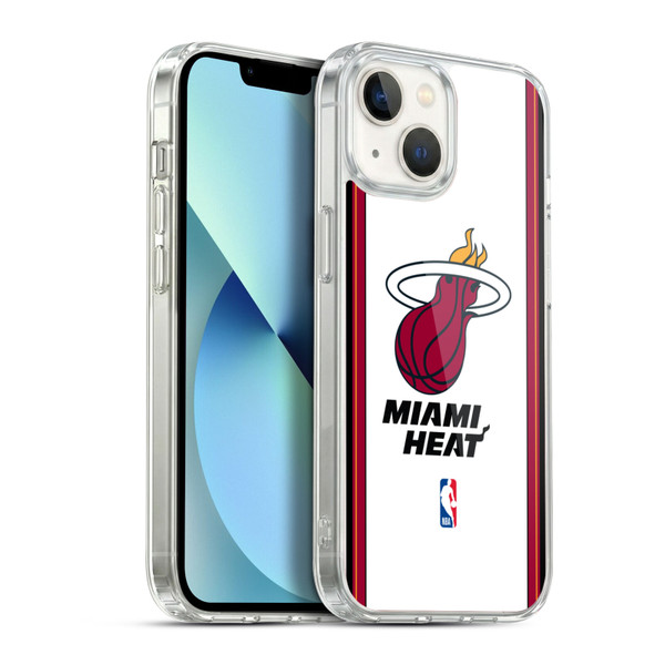 NBA Miami Heat Logo White Design Soft Gel Case for Apple iPhone 13
