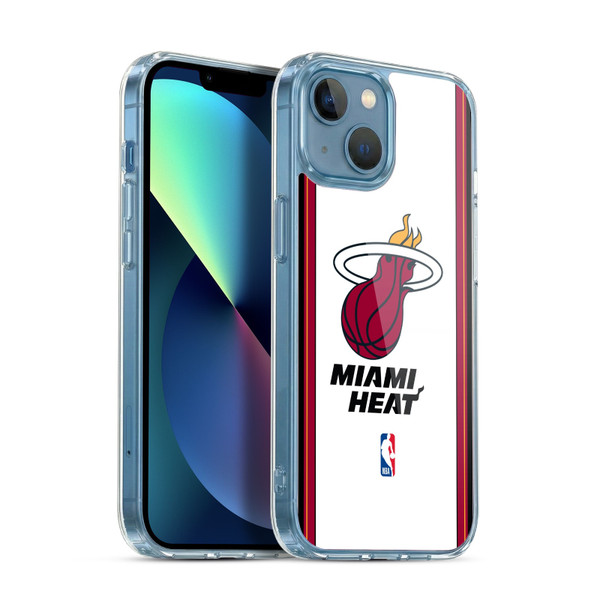 NBA Miami Heat Logo White Design Soft Gel Case for Apple iPhone 13 Mini & MagSafe