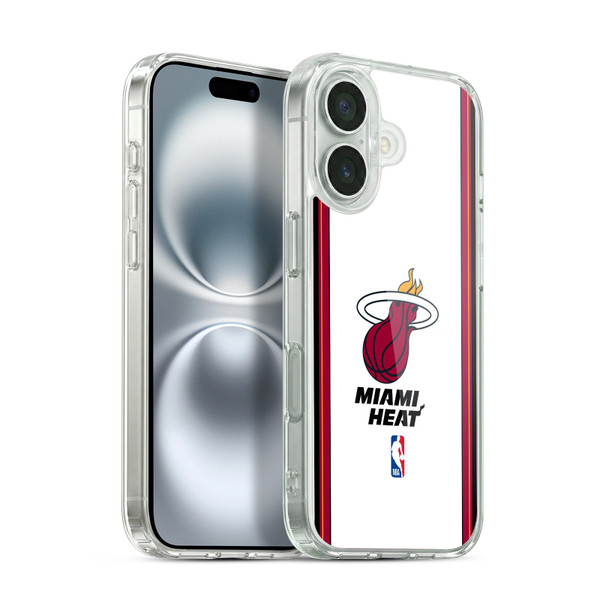 NBA Miami Heat Logo White Design Soft Gel Case for Apple iPhone 16 & MagSafe