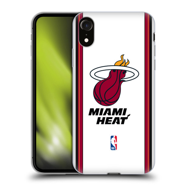 NBA Miami Heat Logo White Design Soft Gel Case for Apple iPhone XR
