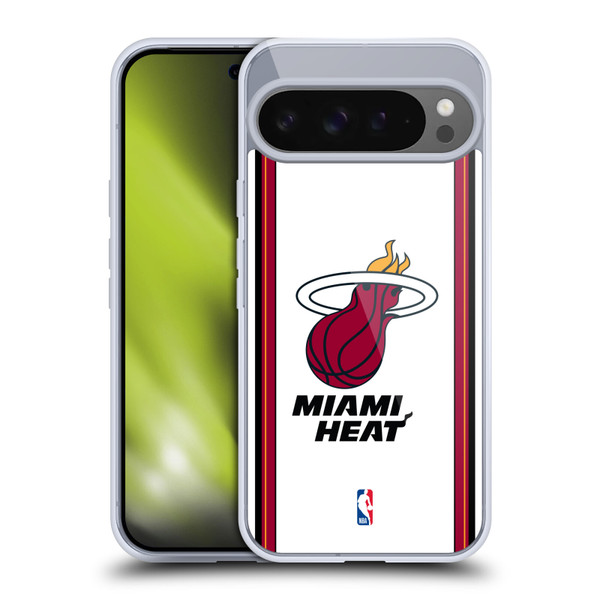 NBA Miami Heat Logo White Design Soft Gel Case for Google Pixel 9 Pro XL