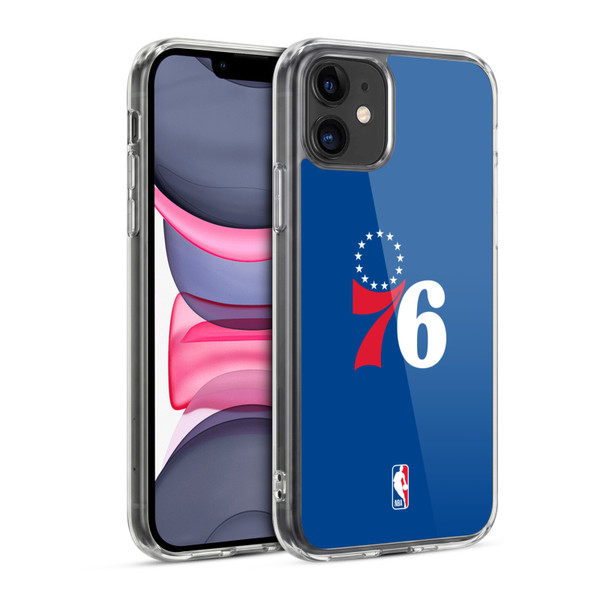 NBA Philadelphia 76ers Logo Blue Soft Gel Case for Apple iPhone 11