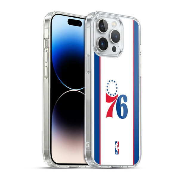 NBA Philadelphia 76ers Logo White Design Soft Gel Case for Apple iPhone 14 Pro Max & MagSafe