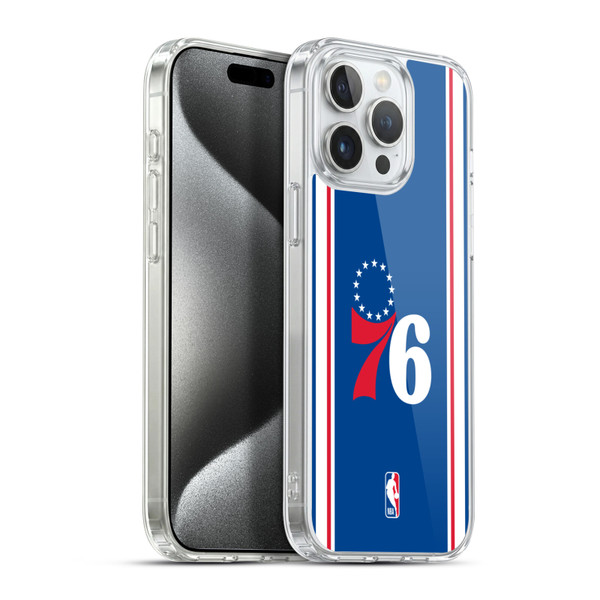 NBA Philadelphia 76ers Logo Blue Design Soft Gel Case for Apple iPhone 15 Pro Max & MagSafe