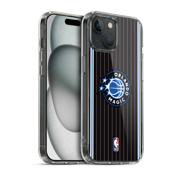 NBA Orlando Magic Logo Black Design Soft Gel Case for Apple iPhone 15 & MagSafe