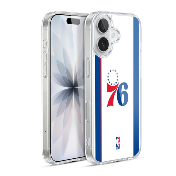 NBA Philadelphia 76ers Logo White Design Soft Gel Case for Apple iPhone 17