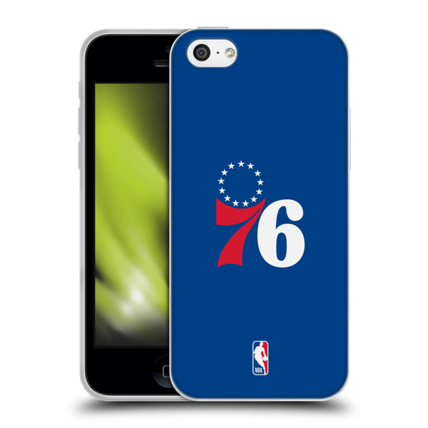 NBA Philadelphia 76ers Logo Blue Soft Gel Case for Apple iPhone 5c