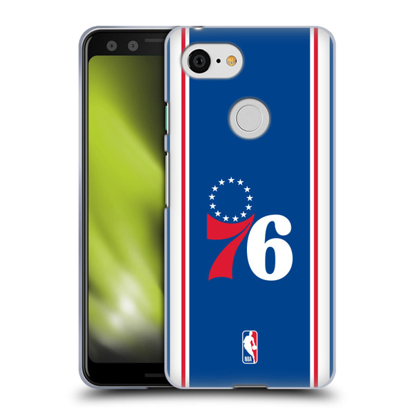 NBA Philadelphia 76ers Logo Blue Design Soft Gel Case for Google Pixel 3