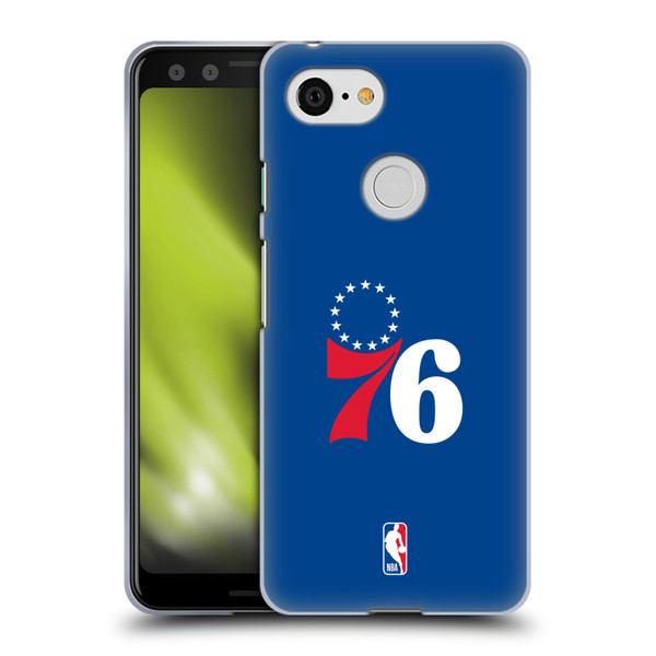 NBA Philadelphia 76ers Logo Blue Soft Gel Case for Google Pixel 3