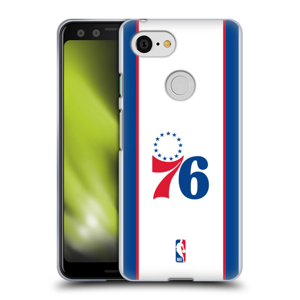 NBA Philadelphia 76ers Logo White Design Soft Gel Case for Google Pixel 3