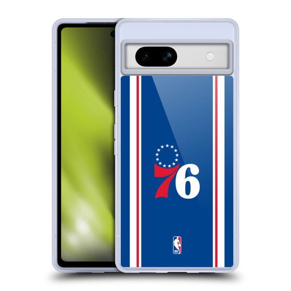 NBA Philadelphia 76ers Logo Blue Design Soft Gel Case for Google Pixel 7a