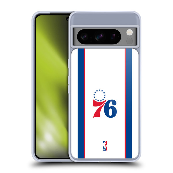 NBA Philadelphia 76ers Logo White Design Soft Gel Case for Google Pixel 8 Pro