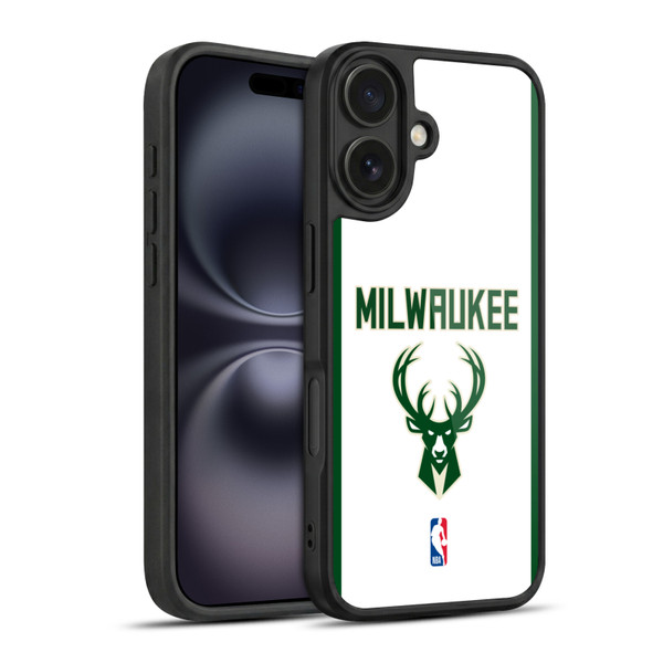 NBA Milwaukee Bucks Logo White Design Gel Armour Case For Apple iPhone 16