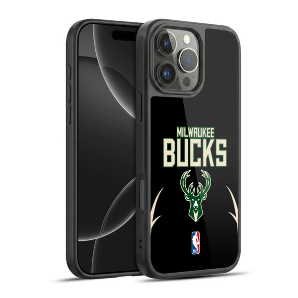 NBA Milwaukee Bucks Logo Black Design Gel Armour Case For Apple iPhone 16 Pro Max