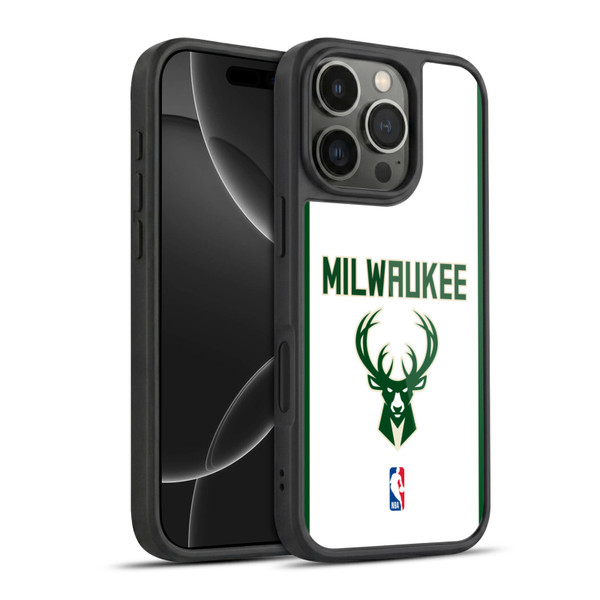 NBA Milwaukee Bucks Logo White Design Gel Armour Case For Apple iPhone 16 Pro